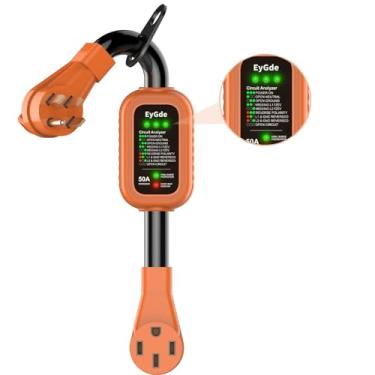 Imagem de EyGde Protetor De Surto Para Rv 50 A - Analisador Circuito 5000 Joules Atualizado Com Voltagem E Alça Fácil Usar, Trailers Viagem Power Guard Camper