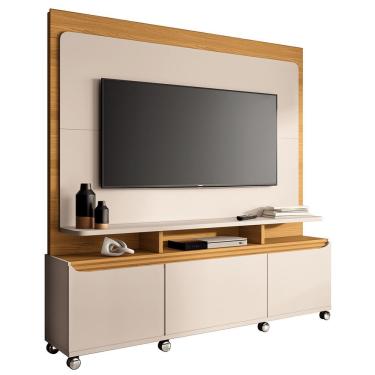 Imagem de Estante Home Theater Quantum para TV até 70” - HB Móveis Off White/Cinamomo