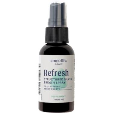 Imagem de Ameo Life Spray Bucal De Menta Natural Com 10 Ppm Prata Coloidal - Refrescante Para Hálito E Remédio Ressecamento Xilitol Portátil Cuidados Bucais, 2 Oz