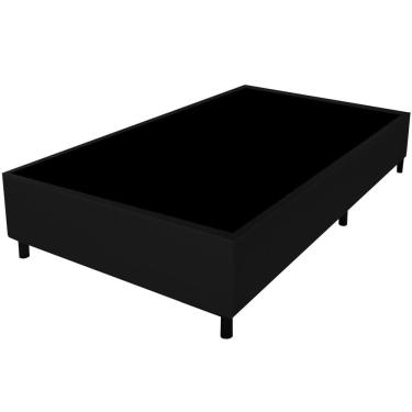 Imagem de Base Solteiro Gazin Sommier largura de 88 cm e altura de 39 cm em tecido suede Preto