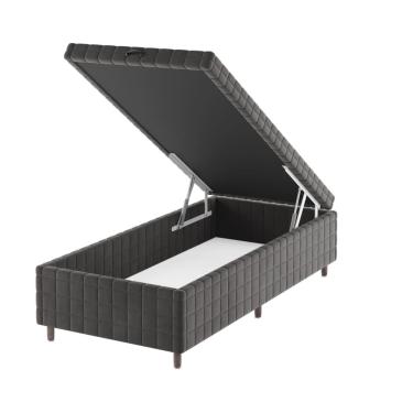 Imagem de Base Box Bau Solteiro Ravena (43x96x203cm) Grafite - Casa Giulia