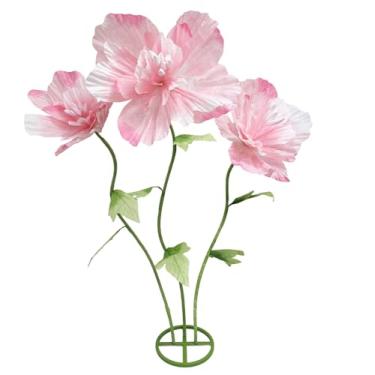 Imagem de Decoração grande de flores de papel artificial, flor falsa gigante com base em pé, casa, hotel, escritório, casamento, loja, vitrine, adereços para fotografia, chá de bebê, banquete, galeria de arte