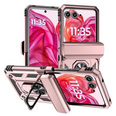Imagem de Asuwish Capa de telefone para Motorola Razr 2024/Moto Razr 50 [não serve para Plus 2024] com suporte de anel de suporte suporte dobradiça proteção magnética metal à prova de choque acessórios para