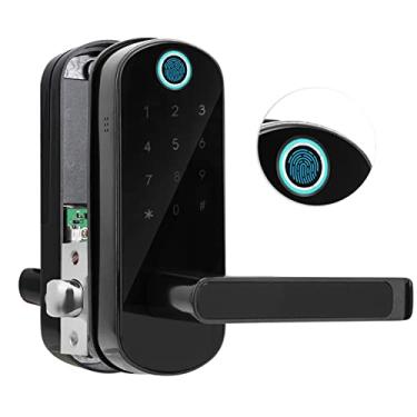 Imagem de Sonew 5 Em 1 Fechadura Digital Inteligente Eletrônica, Impressão Digital/senha/cartão/chaves Desbloqueio Alavanca Porta de Casa, Armazena 200 Impressões Digitais