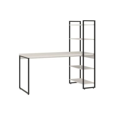 Imagem de Mesa C/estante Alta 150x64x147cm C/04 Prateleiras Branco Chess /