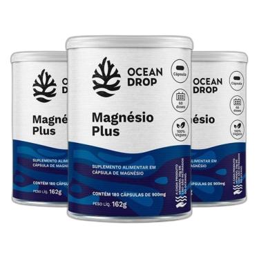 Imagem de Kit 3X Magnesio Plus Quelato Dimalato 180 Caps - Ocean Drop