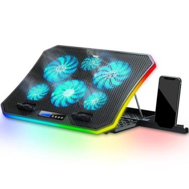 Imagem de Almofada de resfriamento para laptop TopMate C12 RGB Gaming com 6 vent