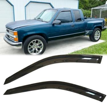 Imagem de 2 peças originais defletores de vento de janela lateral para Chevrolet/GMC 88-99 C/K1500/2500/3500 Standard Cab 92-94 Blazer 95-99 Tahoe, protetores de chuva, viseiras de janela bonitas para carros