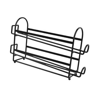 Imagem de FytStycale Bandeja de Metal para Ovos, Mantém Tudo Organizado, Organizador Dispensador de Ovos com Rodinhas para Armário, Despensa, Cozinha, Presente de, Preto 2 Camadas, Tamanho real