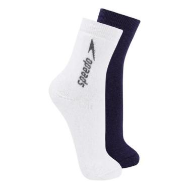 Imagem de Kit com 2 Pares de Meias Esportiva Cano Médio Speedo 8032 Colorido, Az