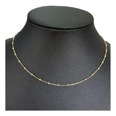 Imagem de Colar De Bolinhas F. Ouro 18K Dourado Semi Joia 40 Cm