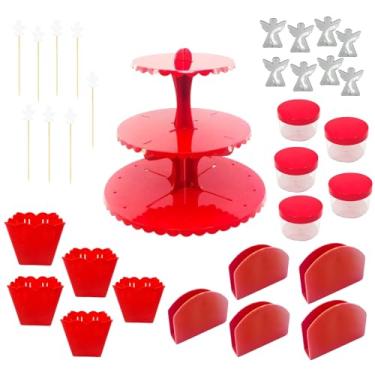 Imagem de Kit Decoração Completa Festa Mesa de Doces e Lembrancinhas – Halloween, Batizado ou Natal (Kit Natal Completo)