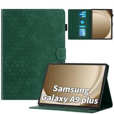 Imagem de Kitzomi Capa para Samsung Galaxy Tab A9 Plus/A9+ 5G modelo 2023 de 11 polegadas (SM-X210/X216/X218), suporte inteligente de visualização em vários ângulos com bolso Auto Wake/Sleep PU capa flip para