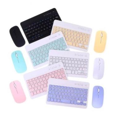 Imagem de Kit Teclado e Mouse Bluetooth - LANTECH, Azul