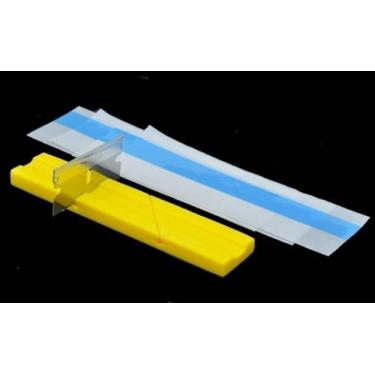 Imagem de TME Kit de bloco de emenda de fita de vídeo de 8 mm, bloco de polímero amarelo com ranhura polida à mão, ferramenta de reparo profissional com lâmina de mídia inoxidável, fita de emenda, instruções