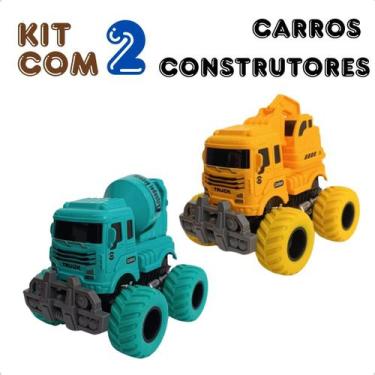 Imagem de Brinquedo Caminhão Construção Fricção Infantil Colorido - Top Kids