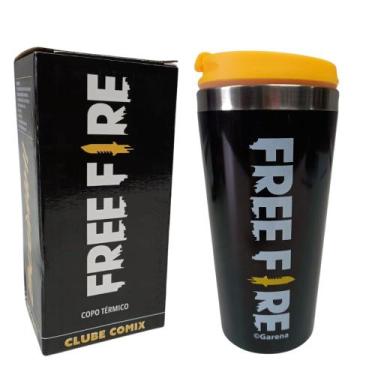 Imagem de Copo Viagem Inox com tampa 450ml Original FREE FIRE BOOYAH - Clube Com