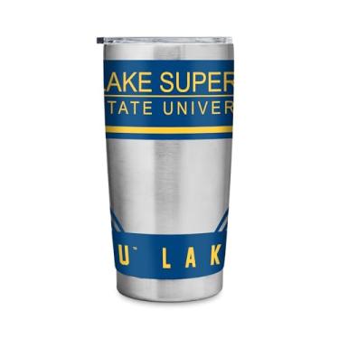 Imagem de Rico Industries NCAA Lake Superior State Lakers Copo de aço inoxidável padrão 590 ml com tampa - Ótimo para café, chá, água ou coquetéis