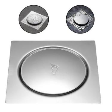 Imagem de Ralo Inteligente Click Pop Up Inox Oculto Invisível 10x10 - Hutz