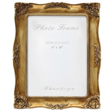 Imagem de Porta-retratos YEPOTUE Vintage Gold 20x25cm para foto de 20x25cm