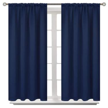 Imagem de Cortinas Blackout BGment Azul Marinho 137x137cm 2 painéis