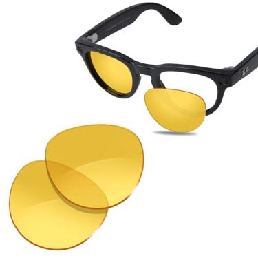 Imagem de Glintbay Lentes de óculos de sol 100% precisas para óculos de sol Ray-Ban Meta Headliner RW4009 50 mm - Amarelo cristal não polarizado