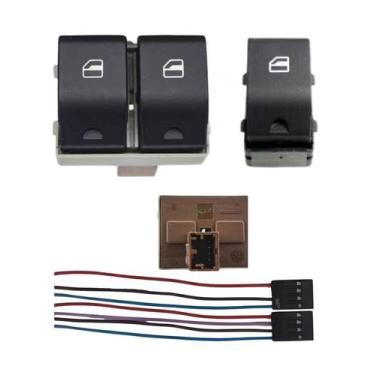 Imagem de Par de Botao Vidro Elétrico Gol G4 Base Marrom com Conector - Sp. Repo