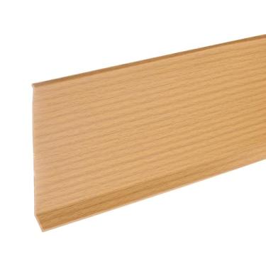 Imagem de HARFINGTON Acabamento de rodapé de 4,5 m x 10 cm, acabamento de moldagem flexível, base de parede de PVC autoadesivo, rodapés de base de enseada para canto de paredes, grão de madeira amarela