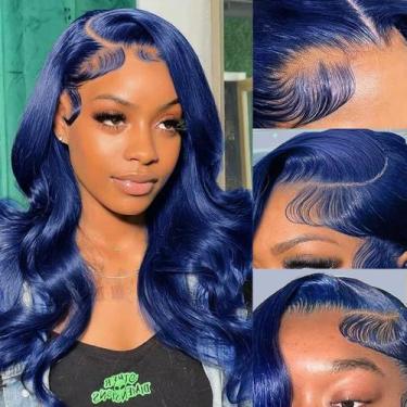 Imagem de Peruca frontal de renda Guebb Blue Body Wave Human Hair 13x4 HD