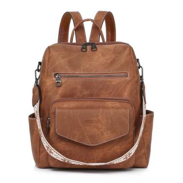 Imagem de Mochila, bolsa de couro WYFJNX para mulheres, bolsa de moda marrom