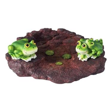 Imagem de Fenteer Estátua de jardim de sapo de resina, micro ornamento de animal de paisagem, estatueta de sapo decorativa colecionável, decoração para de, Style B