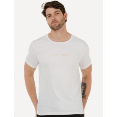 Imagem de Camiseta King & Joe Masculina Slim Praia Costas Off-White-Masculino