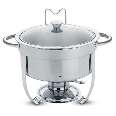 Imagem de Rechaud Tramontina Redondo Em Inox Banho Maria Com Suporte Para Tampa E Fogareiro 7 Litros