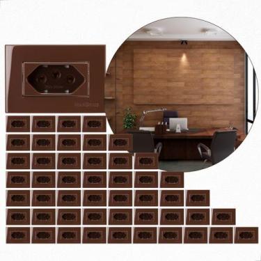 Imagem de 50 Tomadas de Embutir Para Móveis Planejados Bancada Mesa Cozinha Sala