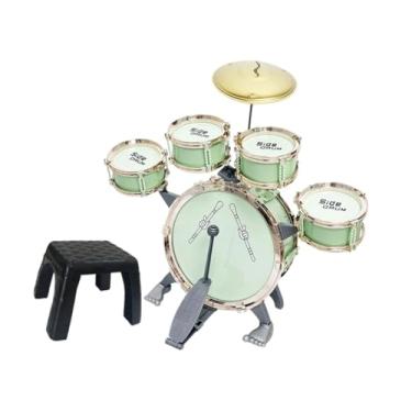 Imagem de simhoa Conjunto de bateria infantil, kit de bateria de jazz, instrumentos musicais de percussão compactos, brinquedo para festa, palco, apresentação,
