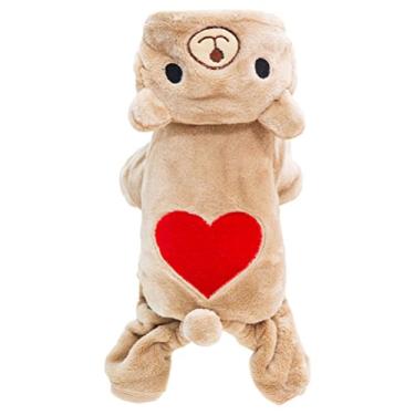 Imagem de Love Bear Pet Roupas de quatro pernas moletom grosso para cães pequenos moletom com capuz para filhotes de cachorro casaco quente agasalho para animais de estimação suéter de inverno chihuahua roupas