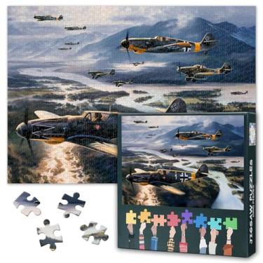 Imagem de 1000 Piece Jigsaw Puzzle for Adults Bf 109 Fighter Aircraft in Air Combat WWII German Warplane Military Art 27.5 x 19.7 Inches