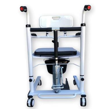 Imagem de Cadeira de Transferência Hidráulica Acamado Idoso Multifuncional: Elevação Remoção Guincho e Banho até 120kg