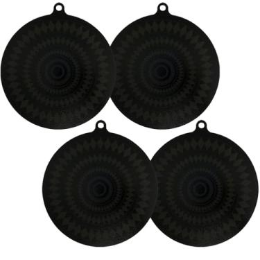 Imagem de 4 peças de silicone termocrômico de 24 cm, tapete de silicone para fogão de indução, antiderrapante, resistente ao calor, durável, capa protetora de indução