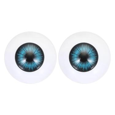 Imagem de PATIKIL Olhos de boneca de 24 mm, 1 par de olhos de acrílico realistas de plástico para bonecas, máscaras, adereços de Halloween, artesanato, azul escuro