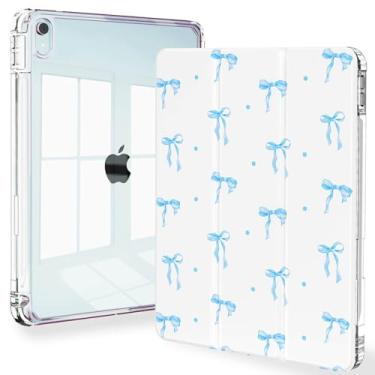 Imagem de Feams Capa fina para iPad Air 11 polegadas M3 2025 / M2 2024, iPad Air 5ª geração 2022 / iPad Air 4ª geração 2020 10,9 polegadas capa transparente com suporte para lápis e hibernação automática, laço