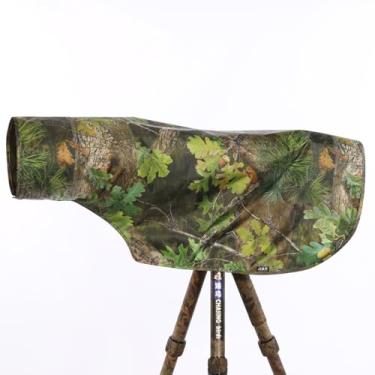 Imagem de CHASING BIRDS Capa de chuva camuflada à prova d'água opaca anti-UV para câmera e lente compatível com Canon, Sony, Nikon, Sigma, Tamron, Fujifilm Olympus 300/400/500/600/800 mm (folha verde, M)