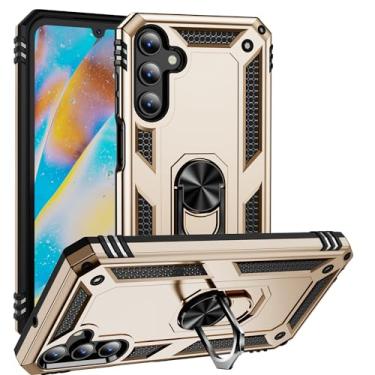Imagem de SORAKA Capa para Samsung Galaxy A15 5G com suporte de anel capa protetora para Samsung Galaxy A15 4G capa traseira de policarbonato rígido com placa de metal para celular magnético suporte de carro