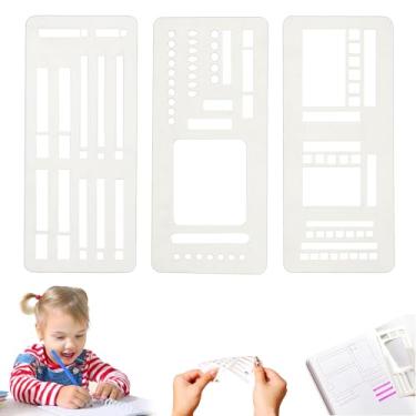 Imagem de Modelo de registro flexível feito à mão, estêncil de calendário reutilizável, conjunto de estêncil de agenda para grade de pontos, diário, calendário, desenho, listas de verificação e planejamento