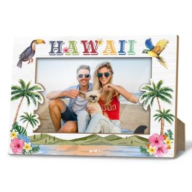 Imagem de Moldura Havaí, lembranças do Havaí, presentes de Natal para amigos, colegas de trabalho, presentes tropicais de lua de mel para casais, moldura para fotos 10 x 15 cm, decoração de prateleira de mesa