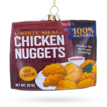 Imagem de Pacote de nuggets de frango congelado, enfeite de Natal de vidro soprado