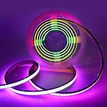 Imagem de Fita LED COB endereçável, IP68 à prova d'água 12 V 1 m WS2811 RGB-IC Dream Rainbow Color Black PCB LED Tape 720LEDs/m com tubo de silicone para iluminação de decoração externa (sem controlador e fonte