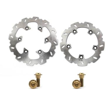 Imagem de Arashi Discos de freio dianteiros traseiros rotores com parafusos de montagem para Suzuki AN Burgman 250 1998-2002, AN Burgman 400 1999-2000, peças de acessórios de reposição de motocicleta