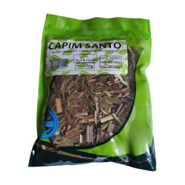 Imagem de Chá Capim Santo, Chá de Cymbopogon Citratus, Talo e Folha Natural Seco, 50g