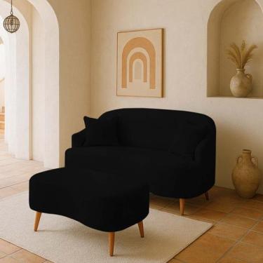 Imagem de Conjunto Sofá Curvo Orgânico Malu 01 Puff Boucle - Silverio Decor, Pre